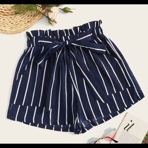 New! White and blue striped shorts